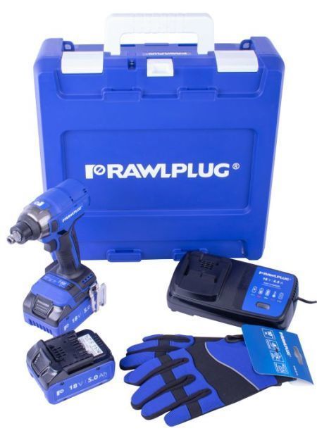 RAWR-PID18-XL2 - IMPACT DRIVER 2XBATTERY 5.0 AH CHARGER 65A WITH GLOVES IN CASE